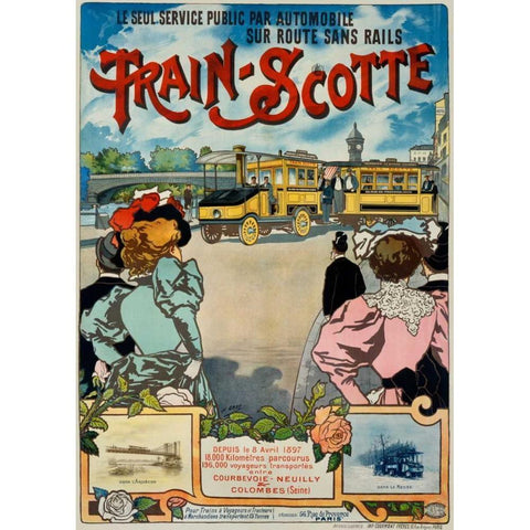 Train-Scotte Black Modern Wood Framed Art Print with Double Matting by Gray, H.