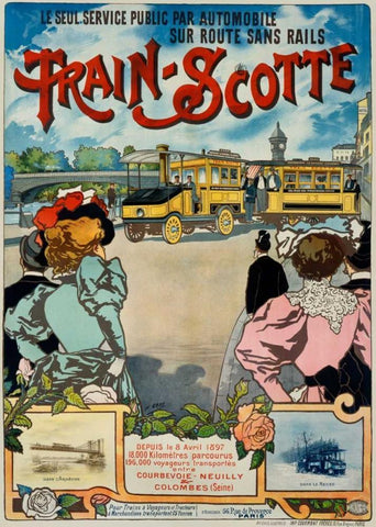 Train-Scotte White Modern Wood Framed Art Print with Double Matting by Gray, H.
