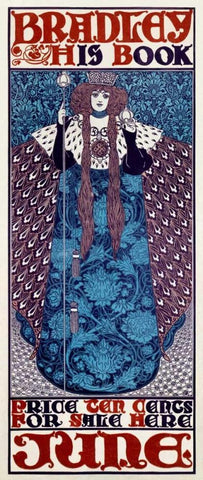 Bradley/His Book/June Black Ornate Wood Framed Art Print with Double Matting by Bradley, William H.
