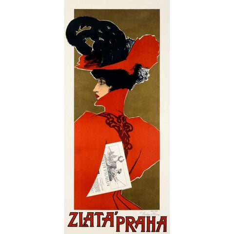 Zlata Praha Gold Ornate Wood Framed Art Print with Double Matting by Oliva, Viktor