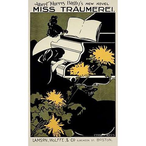 Miss Traumerei Black Modern Wood Framed Art Print by Reed, Ethel