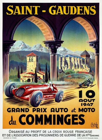 Saint-Gaudens/Grend Prix du Comminges Black Ornate Wood Framed Art Print with Double Matting by Briche