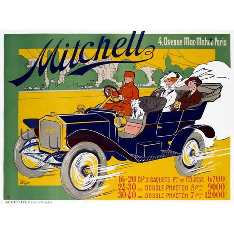 Mitchell Gold Ornate Wood Framed Art Print with Double Matting by Riom, G.