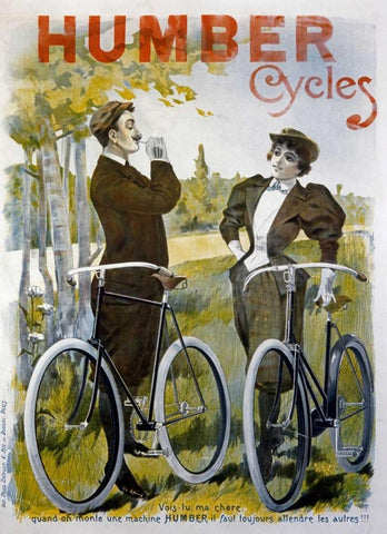 Humber Cycles White Modern Wood Framed Art Print with Double Matting by Pal