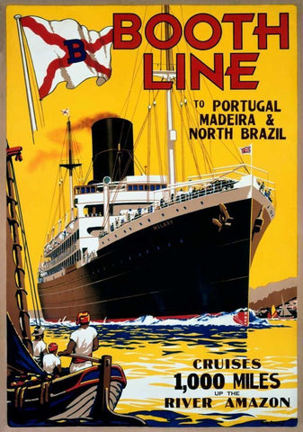 Booth Line White Modern Wood Framed Art Print with Double Matting by McDonald, W.