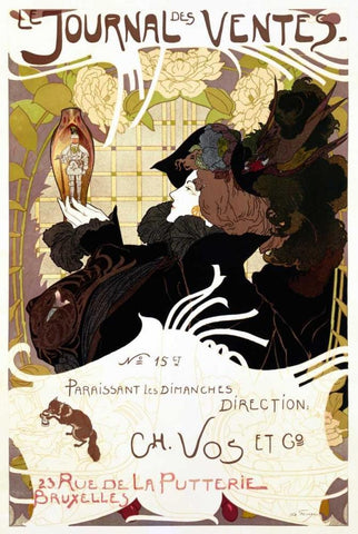 Le Journal des Ventes Black Ornate Wood Framed Art Print with Double Matting by De Feure, Georges