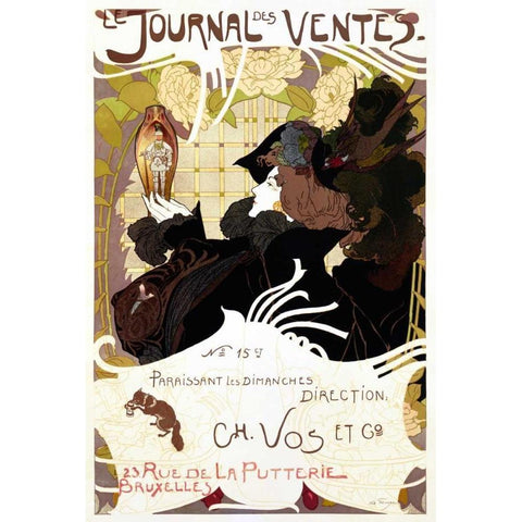 Le Journal des Ventes Black Modern Wood Framed Art Print with Double Matting by De Feure, Georges