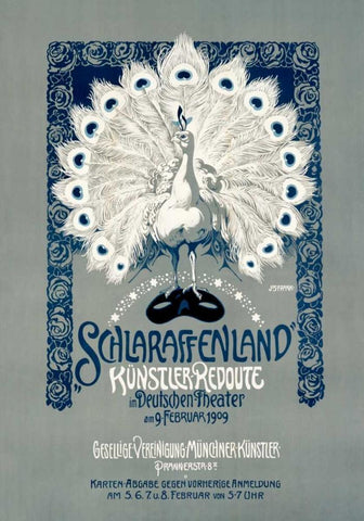 Schlaraffenland White Modern Wood Framed Art Print with Double Matting by Frank, Joseph
