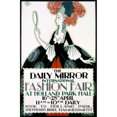 The Daily Mirror/Fashion Fair Black Modern Wood Framed Art Print with Double Matting by Hammond, Aubrey