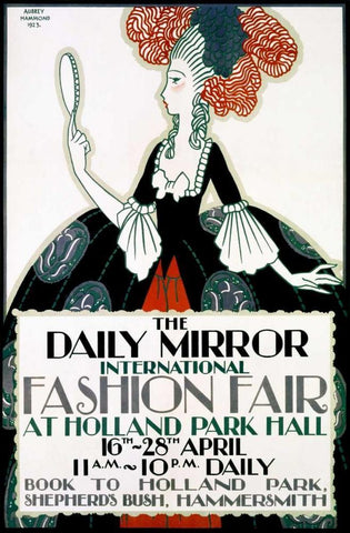 The Daily Mirror/Fashion Fair Black Ornate Wood Framed Art Print with Double Matting by Hammond, Aubrey
