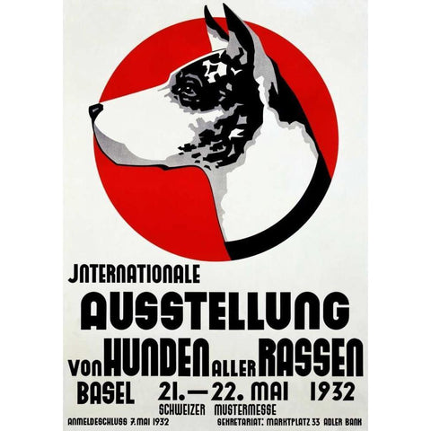 Ausstellung von Hunden Black Modern Wood Framed Art Print with Double Matting by Handschin, Johannes