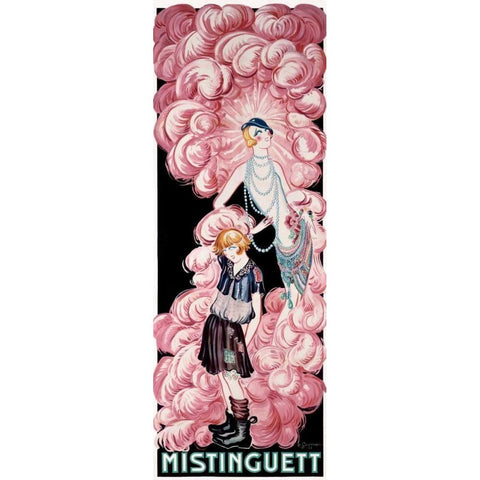 Mistinguett White Modern Wood Framed Art Print by Gesmar, Charles