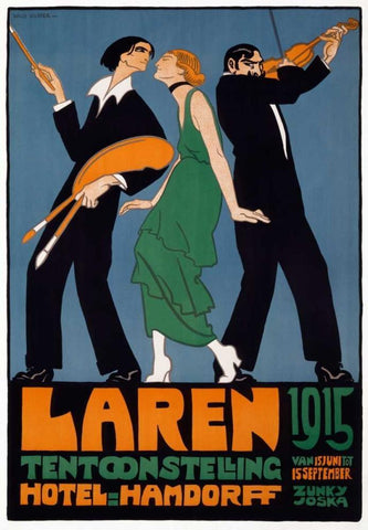 Laren 1915 White Modern Wood Framed Art Print with Double Matting by Sluiter, Jan Willem