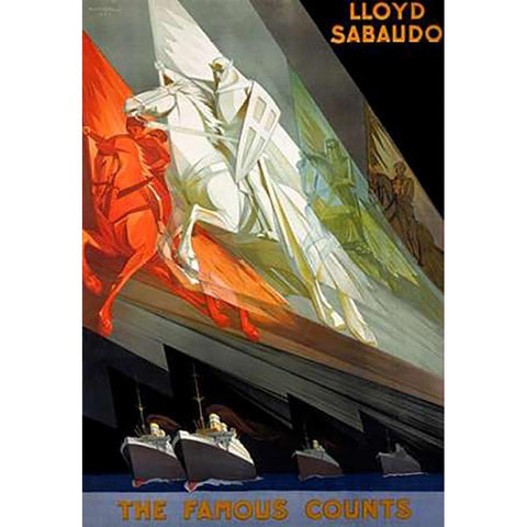 Lloyd Sabaudo/The Famous Counts Black Modern Wood Framed Art Print with Double Matting by Riccobaldi, Giuseppe