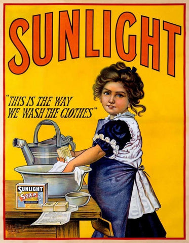 Sunlight Soap White Modern Wood Framed Art Print with Double Matting by Unknown