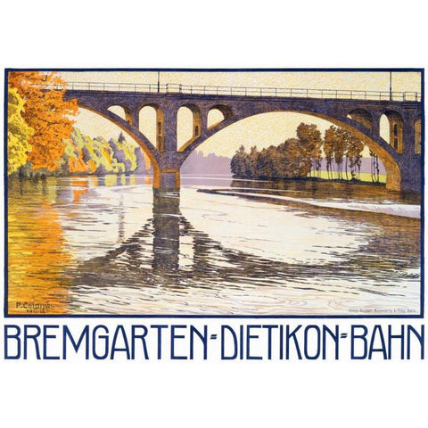 Bremgarten-Dietikon-Bahn White Modern Wood Framed Art Print by Colombi, Plinio