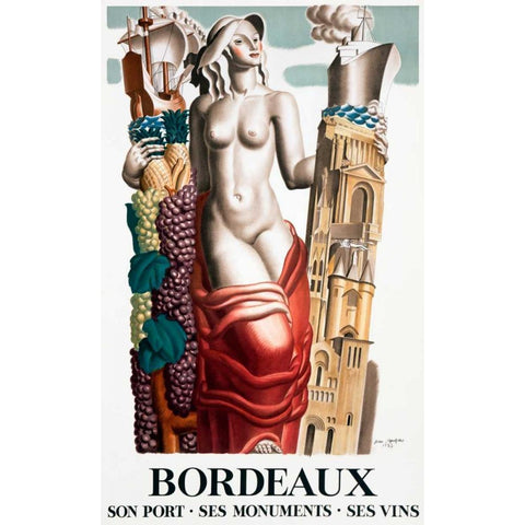 Bordeaux White Modern Wood Framed Art Print by Dupas, Jean