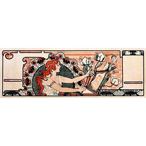 La Lithographie Gold Ornate Wood Framed Art Print with Double Matting by Marie, Gustave