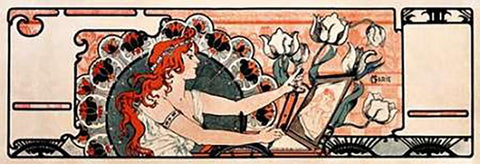 La Lithographie White Modern Wood Framed Art Print with Double Matting by Marie, Gustave