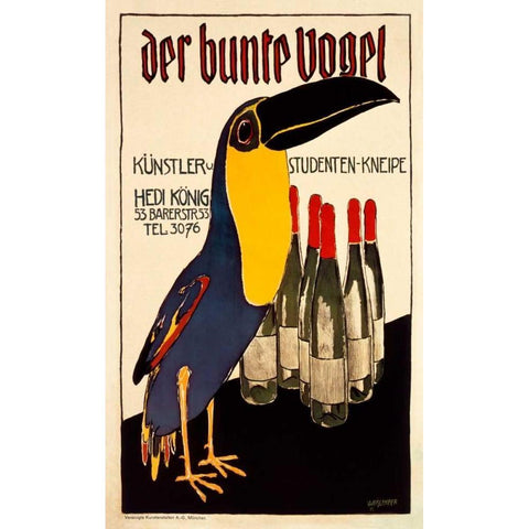 Der Bunte Vogel White Modern Wood Framed Art Print by Weisgerber, Albert