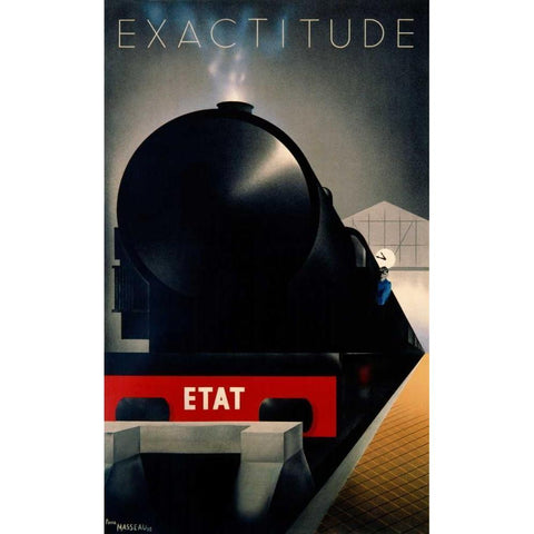 Exactitude Black Modern Wood Framed Art Print with Double Matting by Fix-Masseau, Pierre