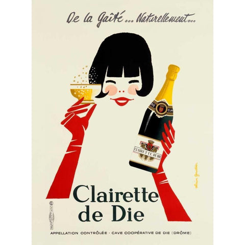 Clairette de Die White Modern Wood Framed Art Print by Gauthier, Alain