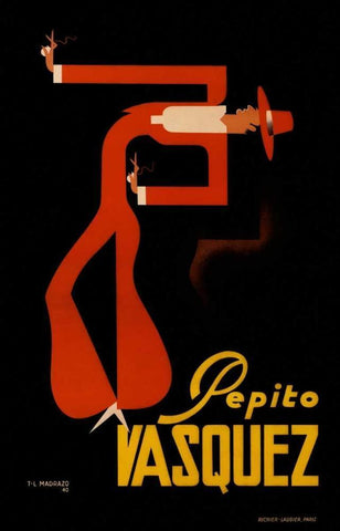 Pepito Vasquez White Modern Wood Framed Art Print with Double Matting by De Madrazo, Tito Livio