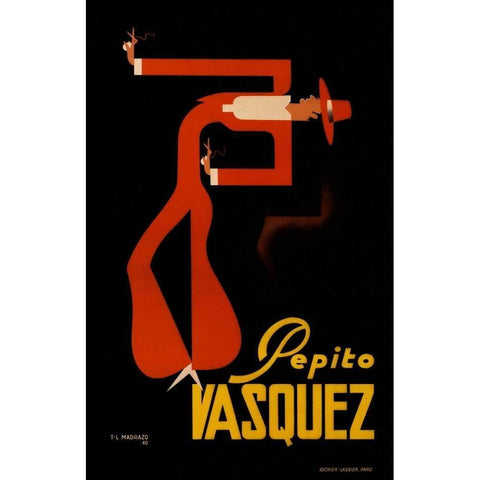 Pepito Vasquez Gold Ornate Wood Framed Art Print with Double Matting by De Madrazo, Tito Livio