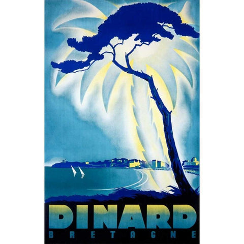 Dinard/Bretagne Black Modern Wood Framed Art Print by Rollier, Eugene