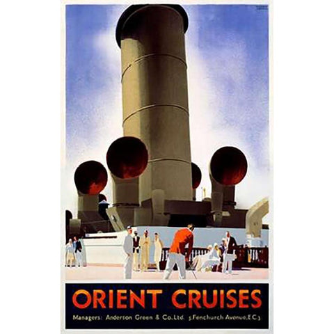 Orient Cruises Gold Ornate Wood Framed Art Print with Double Matting by Johnson, Andrew