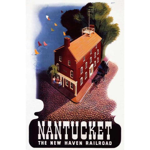 New Haven Railroad/The Berkshires Black Modern Wood Framed Art Print with Double Matting by Nason, Ben