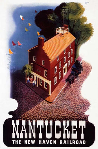 New Haven Railroad/The Berkshires White Modern Wood Framed Art Print with Double Matting by Nason, Ben