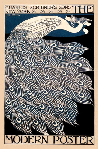 The Modern Poster, 1895 Black Ornate Wood Framed Art Print with Double Matting by Bradley, William H.