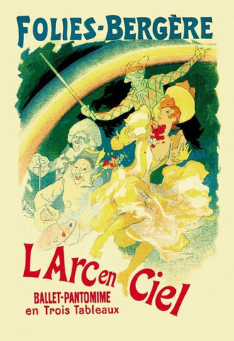 L Arc en Ciel: Folies-Bergere, 1893 White Modern Wood Framed Art Print with Double Matting by Cheret, Jules