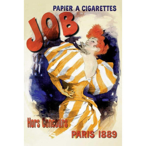 Job, 1889 Black Modern Wood Framed Art Print with Double Matting by Cheret, Jules