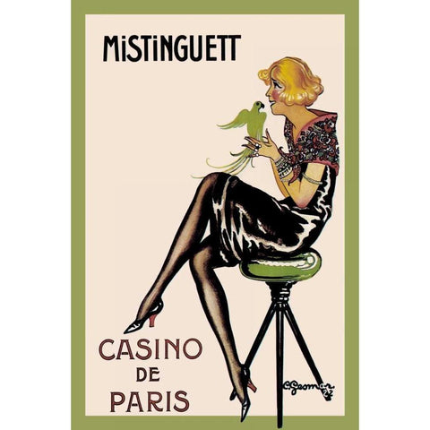 Mistinguett - Casino de Paris, 1922 White Modern Wood Framed Art Print by Gesmar, Charles