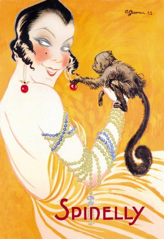 Spinelly, 1922 Black Ornate Wood Framed Art Print with Double Matting by Gesmar, Charles