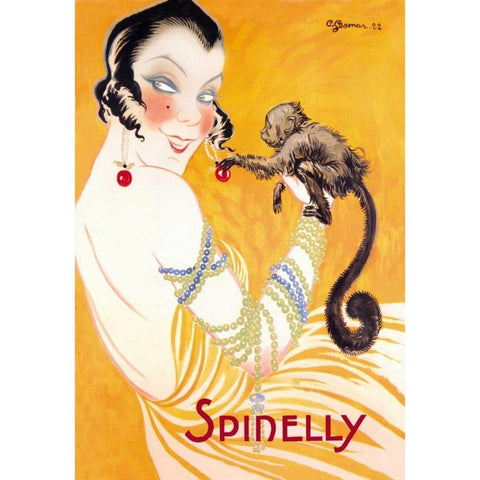 Spinelly, 1922 Black Modern Wood Framed Art Print by Gesmar, Charles