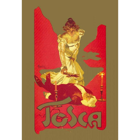 Tosca, 1899 Gold Ornate Wood Framed Art Print with Double Matting by Hohenstein, Adolfo
