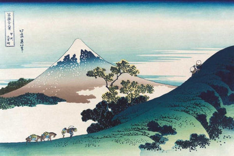 Inumi Pass in the Kai Province, 1830 Black Ornate Wood Framed Art Print with Double Matting by Hokusai