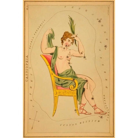 Cassiopeia, 1825 White Modern Wood Framed Art Print by Aspin, Jehoshaphat