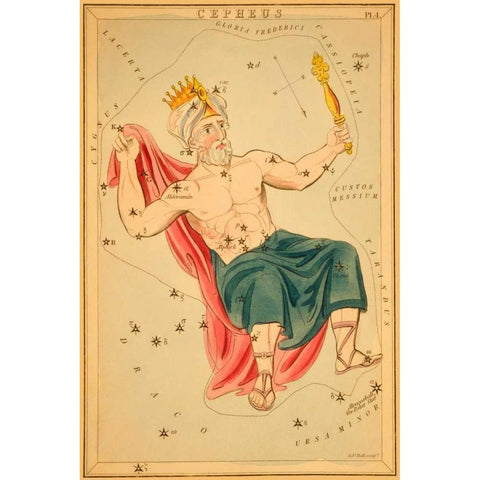 Cepheus, 1825 Gold Ornate Wood Framed Art Print with Double Matting by Aspin, Jehoshaphat