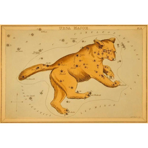 Ursa Major, 1825 Black Modern Wood Framed Art Print with Double Matting by Aspin, Jehoshaphat