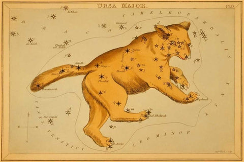 Ursa Major, 1825 White Modern Wood Framed Art Print with Double Matting by Aspin, Jehoshaphat