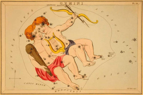 Gemini, 1825 Black Ornate Wood Framed Art Print with Double Matting by Aspin, Jehoshaphat