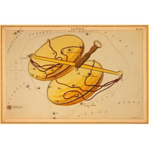 Libra, 1825 Gold Ornate Wood Framed Art Print with Double Matting by Aspin, Jehoshaphat