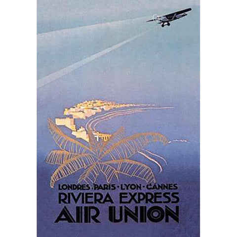 Riviera Express Air Union White Modern Wood Framed Art Print by Maurus, E.