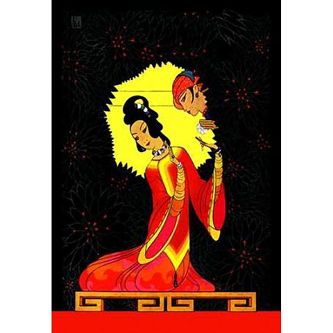 The Princess Badour, 1926 Black Modern Wood Framed Art Print with Double Matting by McIntosh, Frank