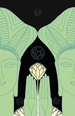 Jade Goddess Images, 1927 Black Ornate Wood Framed Art Print with Double Matting by McIntosh, Frank