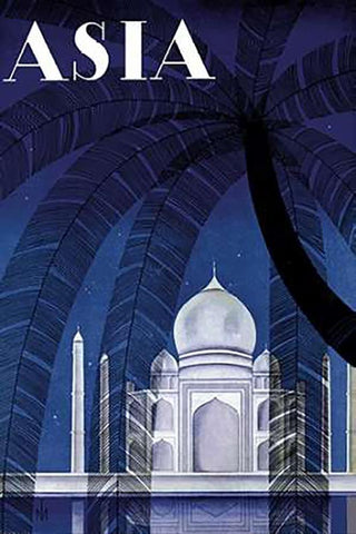 In Agra with Title, 1930 Black Ornate Wood Framed Art Print with Double Matting by McIntosh, Frank